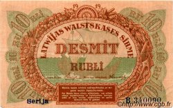 10 Rubli LETTONIA  1919 P.04d BB
