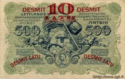 10 Latu sur 500 Rubli LETTLAND  1920 P.13a fVZ