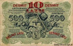 10 Latu sur 500 Rubli LATVIA  1920 P.13a F+