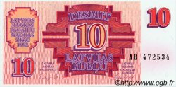 10 Rublu LETTLAND  1992 P.38 ST