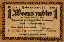 1 Rublis LETONIA Riga 1919 P.-- MBC