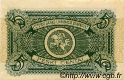5 Centai LITUANIA  1922 P.02a SC