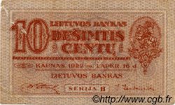 10 Centu LITUANIA  1922 P.10a BC+