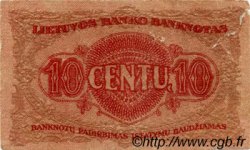 10 Centu LITHUANIA  1922 P.10a F+