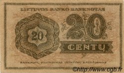 20 Centu LITAUEN  1922 P.11a VZ+