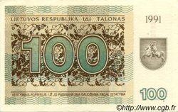 100 Talonas LITHUANIA  1991 P.38b XF