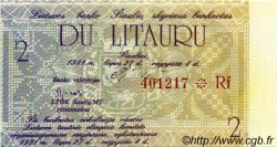 2 Litauru LITHUANIA  1991 P.- UNC