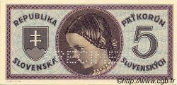 5 Korun Spécimen SLOVAQUIE  1945 P.08s pr.NEUF