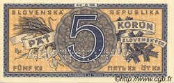 5 Korun Spécimen SLOVAQUIE  1945 P.08s pr.NEUF