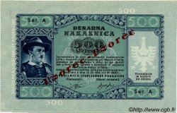 500 Lire Spécimen ESLOVENIA Ljubljana 1944 P.R08s FDC