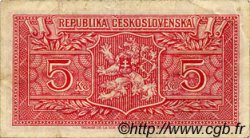 5 Korun CZECHOSLOVAKIA  1945 P.059a F