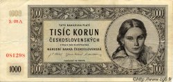 1000 Korun TSCHECHOSLOWAKEI  1945 P.074a fSS