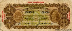 10 Shillings / Half Sovereign AUSTRALIA  1926 P.15a F-