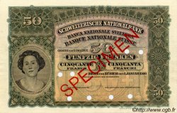 50 Francs Spécimen SUISSE  1910 P.05s SC+