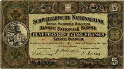 5 Francs SUISSE  1939 P.11i VF