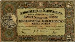 5 Francs SWITZERLAND  1942 P.11j F