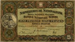 5 Francs SUISSE  1944 P.11k MB