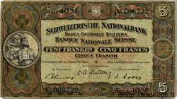 5 Francs SWITZERLAND  1949 P.11n F+