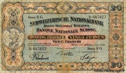 20 Francs SWITZERLAND  1926 P.33b VG