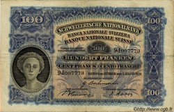 100 Francs SWITZERLAND  1939 P.35l VF+
