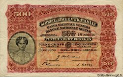 500 Francs SWITZERLAND  1942 P.36d VF