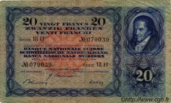 20 Francs SWITZERLAND  1944 P.39n F+
