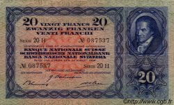 20 Francs SWITZERLAND  1946 P.39o VF