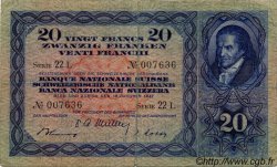 20 Francs SUISSE  1947 P.39p MB