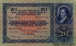 20 Francs SWITZERLAND  1949 P.39q F+