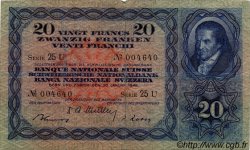 20 Francs SUISSE  1949 P.39q BC