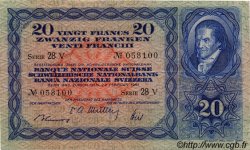 20 Francs SUISSE  1951 P.39s VF