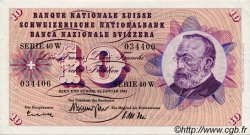 10 Francs SWITZERLAND  1965 P.45j XF