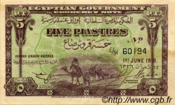 5 Piastres EGYPT  1918 P.162 VF+