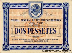 2 Pessetes ANDORRE  1936 P.02 EBC+