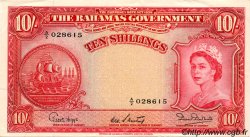 10 Shillings BAHAMAS  1953 P.14b VZ to fST