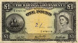 1 Pound BAHAMAS  1953 P.15c TB