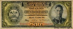 10 Dollars BRITISH HONDURAS  1951 P.27c q.MB