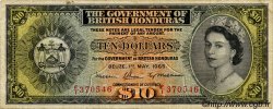 10 Dollars BRITISH HONDURAS  1965 P.31b BC+