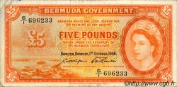 5 Pounds BERMUDA  1966 P.21d VF