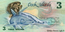 3 Dollars Commémoratif ISLAS COOK  1992 P.06a SC+