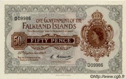 50 Pence FALKLANDINSELN  1969 P.10a fST+