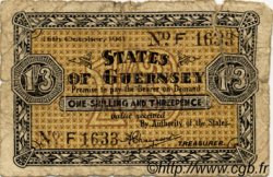 1 Shilling 3 Pence GUERNSEY  1941 P.23 q.B