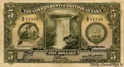 5 Dollars GUIANA  1942 P.14b F+