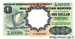 1 Dollar MALAYA y BRITISH BORNEO  1959 P.08a FDC