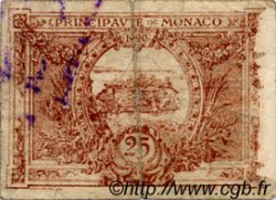 25 Centimes marron MONACO  1920 P.01a B