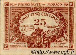 25 Centimes marron MONACO  1920 P.01a SS