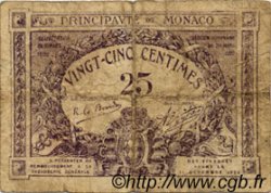 25 Centimes violet MONACO  1920 P.02a B