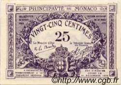 25 Centimes violet MONACO  1920 P.02b pr.NEUF