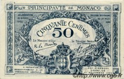 50 Centimes MONACO  1920 P.03a VZ to fST