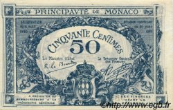 50 Centimes MONACO  1920 P.03a BC+